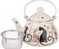 Чайник эмалированный со съёмным фильтром "ПАРИЖСКИЕ КОТЫ", 1,3 л