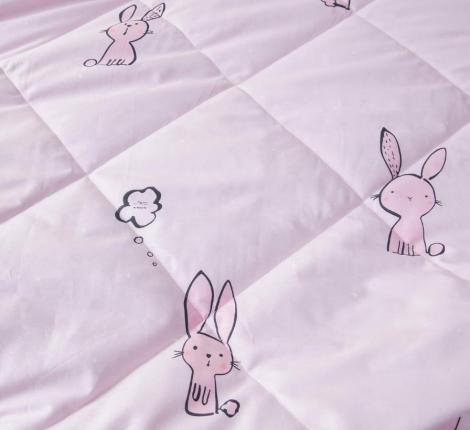 Постельное белье с одеялом детское "Sofi de Marko" Зайчонок (розовый) Сатин, 1,5 спальный