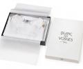 Халат-кимоно  "Blanc des Vosges" JARDINS DE BABYLONE INDIGO сатин жаккард, M