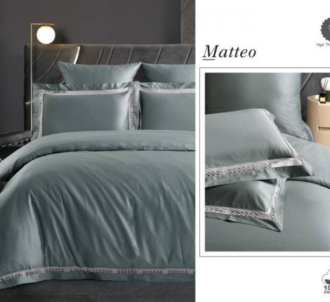 Постельное белье с мережкой "Diva Afrodita" MATTEO люкс сатин, Евро