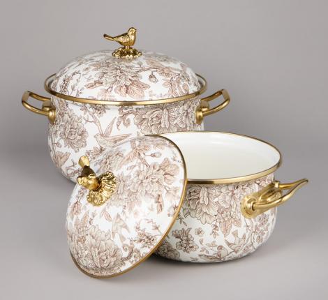 Набор эмалированных кастрюль с крышкой "ROYAL GARDEN", 4 предмета