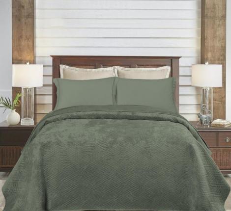 Покрывало из вареного бархата "KARTEKS" 03, 230х250 (зеленый)