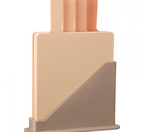 Набор из 4-х досок на подставке "AGNESS", бежевый