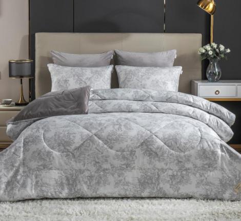 Постельное белье с одеялом "Kazanov.A." Жадор (бежевое серебро) Велюр/Egypt Cotton, Евро