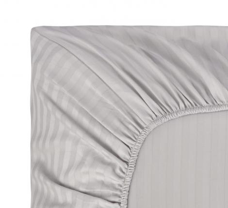 Простыня на резинке "Sofi de Marko" Морган (серый) Страйп-Сатин, 180х200х30