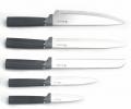 Набор кухонных ножей (5 шт.), 4 доски и подставка "AGNESS", чёрно-серый