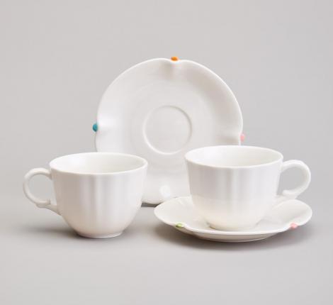 Чайный набор "SUNDAY" микс на 2 персоны, 4 предмета (220 мл)