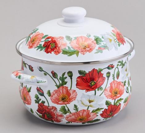 Кастрюля эмалированная с крышкой "МАКИ", 2.8 л