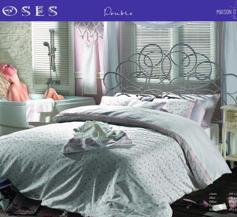 Постельное бельё &quot;Maison D'or&quot; ROSES Сатин со стразами евро, фиолетовый