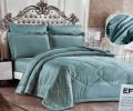 Постельное бельё c одеялом EFOR SATEN TURKUAZ (бирюзовый), Евро