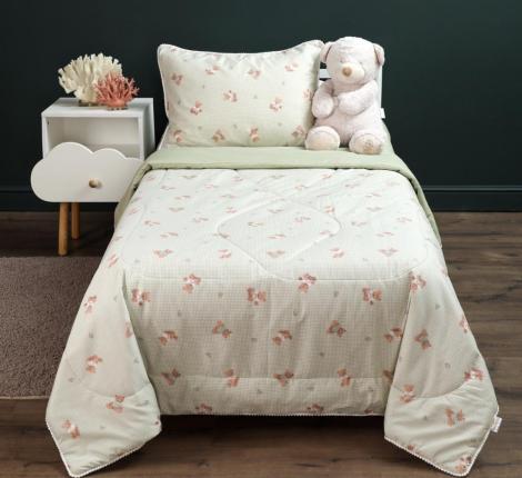 Постельное белье детское с одеялом "Sofi de Marko" Паддингтон (светло-зеленый) Сатин, 1,5 спальный