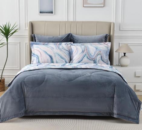 Постельное белье с одеялом "Sofi de Marko" Ренато №2 Велюр/Сатин, Евро