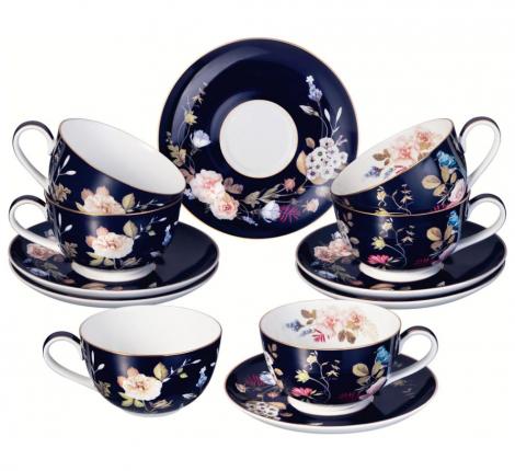Чайный набор "КОБАЛЬТ"  86-2487-1 на 6 персон, 12 предметов, 300 мл