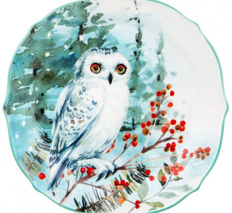 Тарелка закусочная "ЛЕСНАЯ СКАЗКА" СОВА 409-160, диаметр 20,5 см