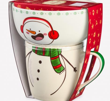 Набор посуды "СНЕГОВИК", 2 предмета