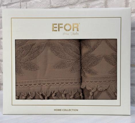 Набор махровых полотенец EFOR (50*90, 70*140) BARBERY NEW COTTONI (тёмно-кофейный)
