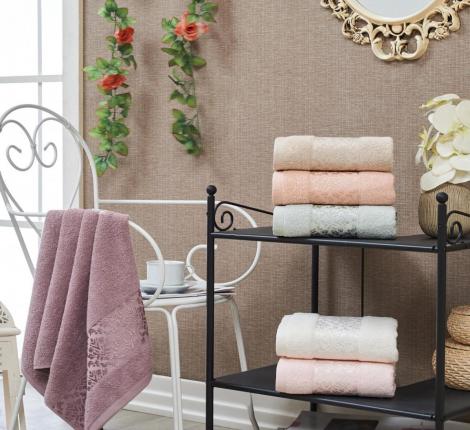 Набор махровых полотенец "TWO DOLPHINS" жаккард 70х140 (1/6 шт.) (E857) JENNY