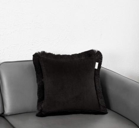 Наволочка декоративная "Sofi de Marko" Фаина (черный) Велюр, 45х45 (1шт.)
