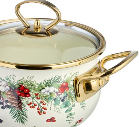 Кастрюля эмалированная со стеклянной крышкой "CELEBRATION", 1.5 л