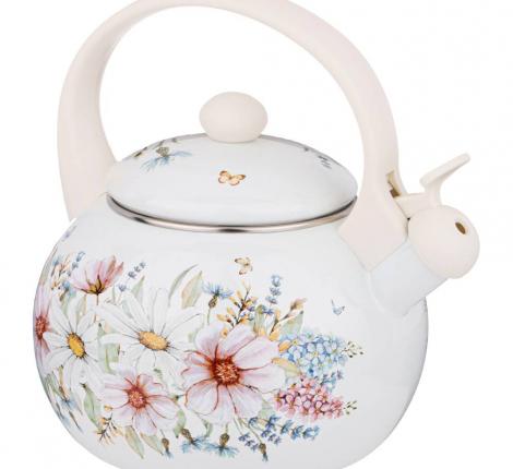 Чайник эмалированный со свистком "ДВОРЦОВЫЙ ПАРК", 2,2 л