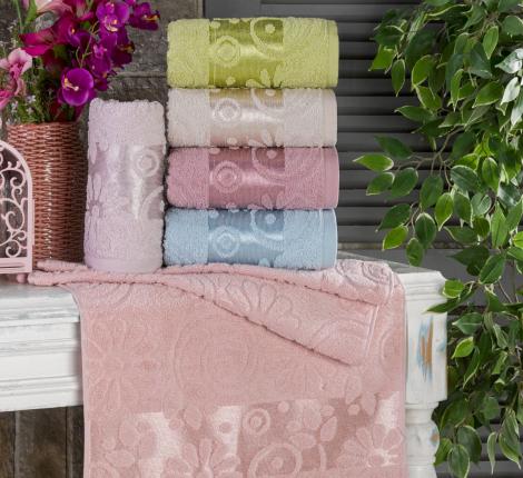 Набор махровых полотенец "TWO DOLPHINS" 50х90 (1/6шт.)E984) ASKABAT