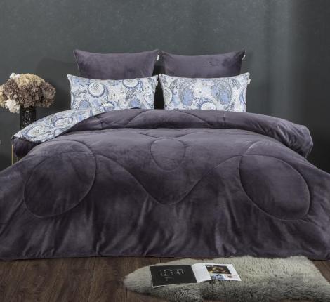 Постельное белье с одеялом "Kazanov.A." Номан (темная орхидея) Велюр/Egypt Cotton, Евро