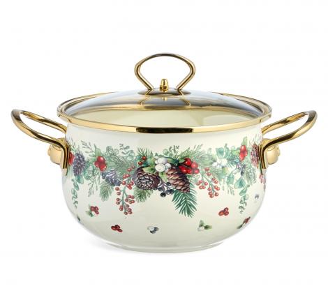 Кастрюля эмалированная со стеклянной крышкой "CELEBRATION", 2.8 л