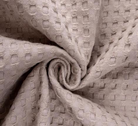 Покрывало вафельное с бахромой Valtery 150х200, коричнево-серый