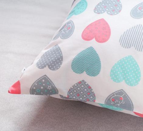 Постельное белье "Siberia" Сердечки (голубой) Ранфорс, 1,5 спальный