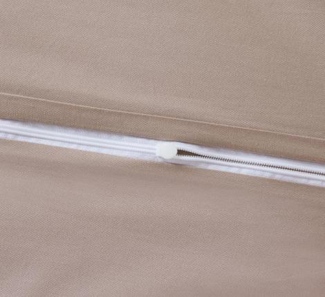 Постельное бельё "KARTEKS" сатин однотонный с кантом HK-03 (бежевый), 2 спальный