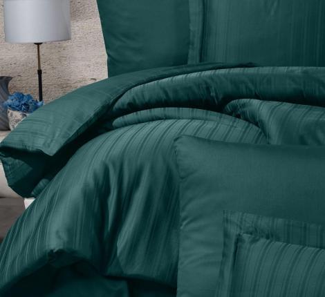 Постельное бельё "DO&CO" Сатин DELUX STRIPE, Евро (зелёный)