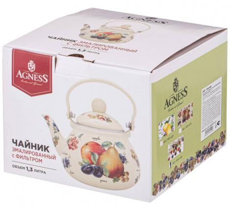 Чайник эмалированный со съёмным фильтром "СЕКРЕТНЫЕ ИНГРЕДИЕНТЫ", 1,3 л
