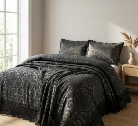 Покрывало жаккардовое LONDON "ELIZABETH" 265х275, антрацитовый