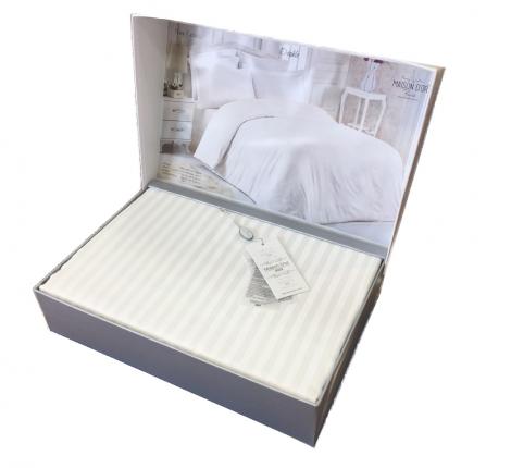 Постельное бельё "Maison D'or" NEW RAILS  Страйп-сатин Семейный, кремовый