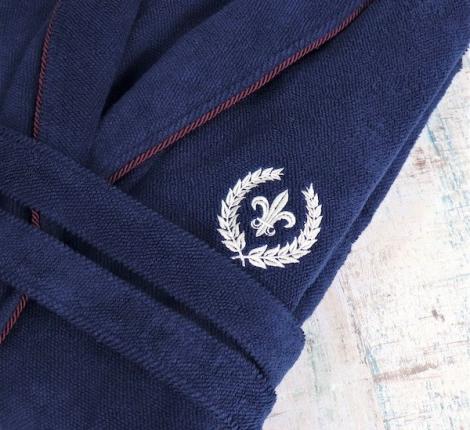 Халат мужской махровый с капюшоном Maison D'or "SEYMOUR" синий, 5XL(58)/6XL(60)