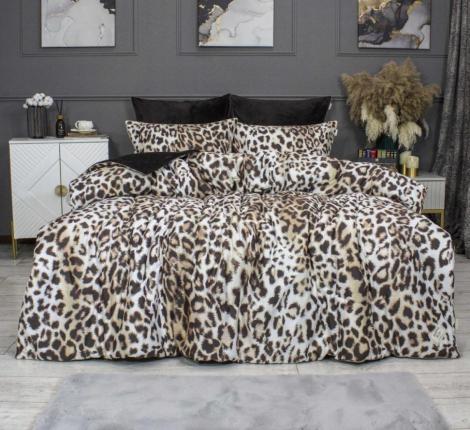 Постельное белье с одеялом "Kazanov.A." Барс (жемчужный трюфель) Велюр/Egypt Cotton, Семейный