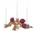 Подсвечник с гранатами "GOODWILL" (золотой с бургунди), длина 41 см