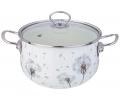 Кастрюля эмалированная со стеклянной крышкой "DANDELION", 3,8 л