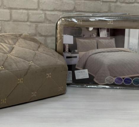 Покрывало велюровое "EFOR PREMIUM" РОМБ 240х260, коричневый