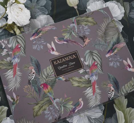 Постельное белье с одеялом "Kazanov.A." Жанет (изумруд бежевый) Велюр/Egypt Cotton, Семейный