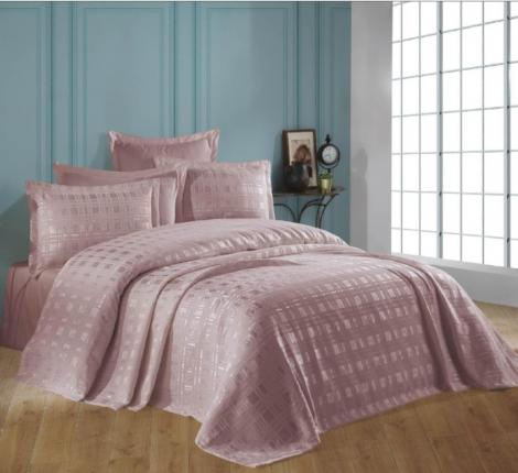 Гобеленовое покрывало "DO&CO" 240х260 (50x70-2 шт.) EKOSE, пудра