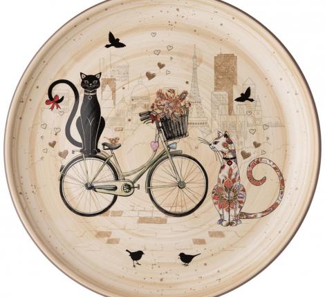 Тарелка обеденная "ПАРИЖСКИЕ КОТЫ", диаметр 26 см