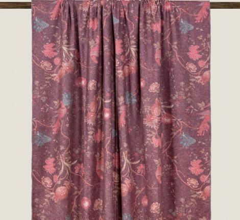 Плед Frati "SOFT BAMBOO" STAMPATO BIRDS OF PARADISE BORDEAUX (бордовый), 150х200