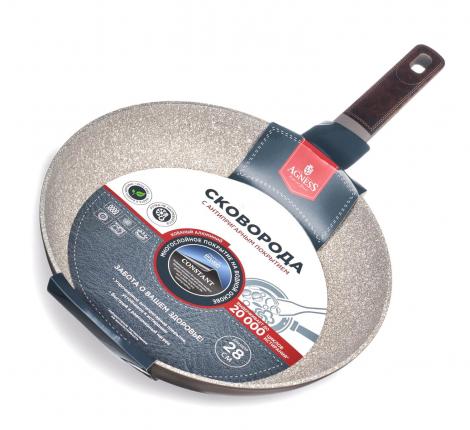Сковорода "AGNESS" 902-113 с антипригарным покрытием PFLUON MARBLE, диаметр 28 см