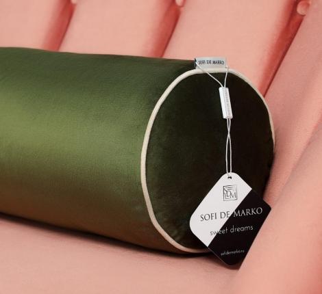 Подушка-валик "Sofi de Marko" Блейк (хаки) Велюр, 60х20х20