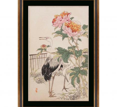 Постер "BAIREI:CRANE & PEONY" G-4, 55х80