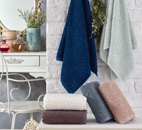 Набор махровых полотенец "TWO DOLPHINS" жаккард 70х140 (1/6 шт.) (E834) REBEKA