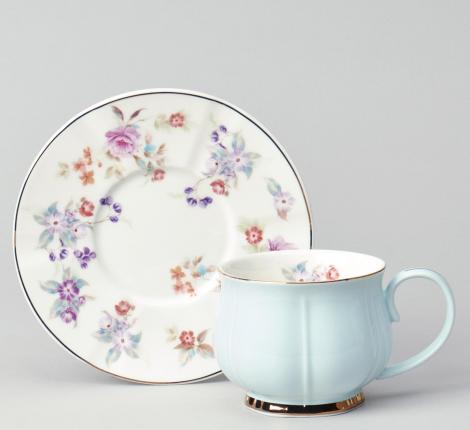 Чайный набор "ВРЕМЕНА ГОДА" 42-565 на 6 персон, 12 предметов (250 мл), голубой