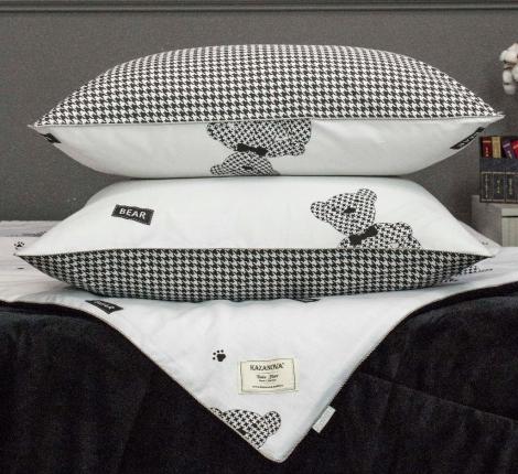 Постельное белье с одеялом "Kazanov.A." Lucky Bear (жемчуг графит) Велюр/Egypt Cotton, 1,5 спальный