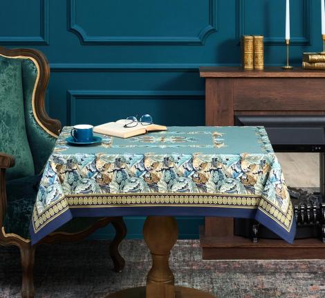 Скатерть с пропиткой "ЛИСТЬЯ МОРРИСА" GOLD STRIPE, 110х140 см